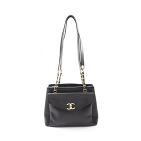 CHANEL Coco Mark Tote Bag, Leather Calfskin (Cowhide), Women's, Black
