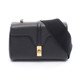 Celine Teen Soft 16 Shoulder Bag, Leather, Women's, Black, 196853