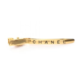 CHANEL Hair Clip, Gold Plated, Women's, and Black