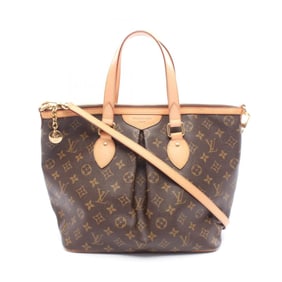 Louis Vuitton Palermo PM Handbag, Coated Canvas and Leather, Monogram, Women's, Brown, M40145