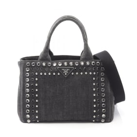 Prada Canapa Tote Bag, Women's Denim, Gray, 1BG439