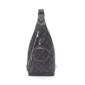 Louis Vuitton Duo Sling Bag, Waist Body Coated Canvas and Leather, Taiga Rama, Men's, Black, M30936