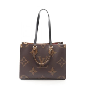 Louis Vuitton On the Go MM Tote Bag, Coated Canvas and Leather, Monogram Giant Reverse, Women's,