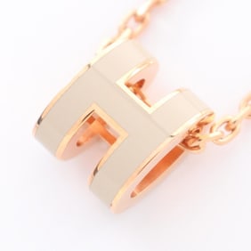 Hermes Hermès MINI POP H Necklace, Gold-Plated, Women's, Beige