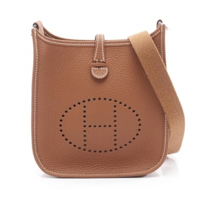 Hermes Hermès Evelyn TPM Amazon Shoulder Bag in Taurillon Clemence Leather, Brown, for Women