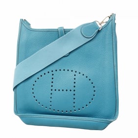Hermes Hermès Evelyn 2PM Shoulder Bag in Taurillon Clemence Blue Jean with K Stamp, Women's,