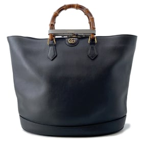 Gucci Diana Large Leather Tote Bag 746270 GUCCI 2-way Black