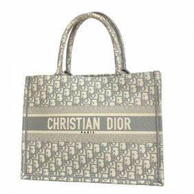 Christian Dior Trotter Book Tote Canvas Bag in Gray and White for Women