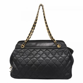 Chanel Matelasse Shoulder Bag, Lambskin, Black, Women's