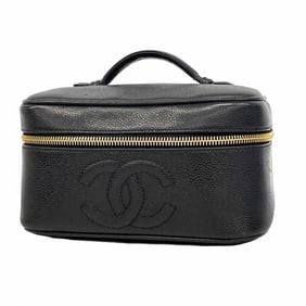 Chanel vanity bag in caviar skin, black, for women