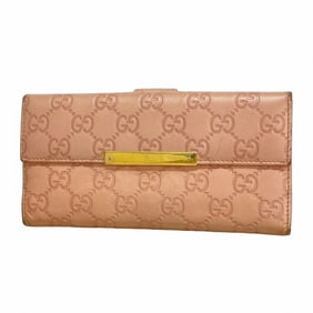 Gucci long wallet Guccissima 112715 leather pink women's