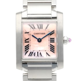 Cartier Tank Française SM Watch, Stainless Steel 2384 Quartz Movement, Refinished, Women's, Pink