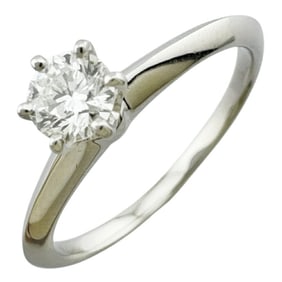 Tiffany & Co. Women's Solitaire Ring, Size 14, Pt950 Platinum with 0.31ct Diamond.