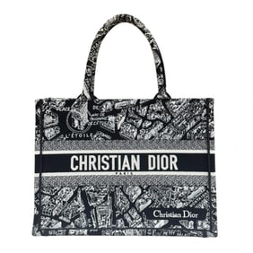Christian Dior Dior Plan de Paris Book Tote Medium Embroidered Bag in Canvas, M1296ZOMP, Black,