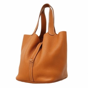 Hermes Hermès Picotin Lock MM Handbag in Taurillon Clemence Leather, Gold, with O Stamp, Women's