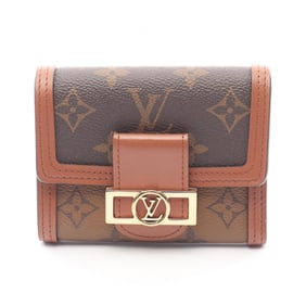 Louis Vuitton Portefeuille Dauphine Compact Tri-fold Wallet, Leather and Coated Canvas, Monogram Rev