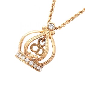 Christian Dior Dior CD logo crown necklace with gold-plated rhinestones for women in gold and clear 