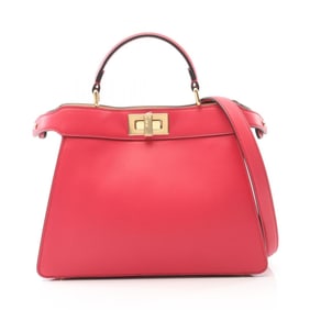 Fendi Peekaboo Iseeu Small Selleria Handbag, Leather, Women's, Pink, 8BN327 A6V3
