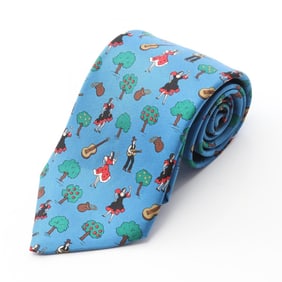 Hermes Hermès silk tie for men in multicolored blue.