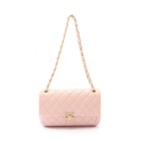 CHANEL Matelasse Shoulder Bag, Lambskin Leather, Women's, Pink, AS4459