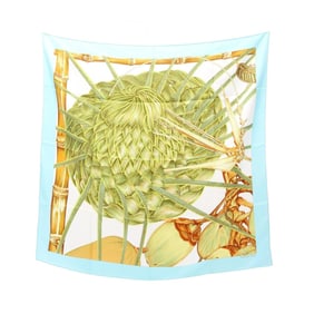Hermes Hermès Carré 90 JARDIN CREOLE Silk Scarf for Women in Multicolor Blue