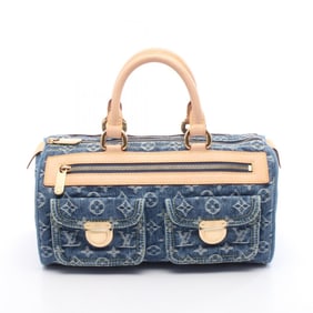 Louis Vuitton Neo Speedy Handbag, Denim and Leather, Monogram Denim, Women's, Blue, M95019