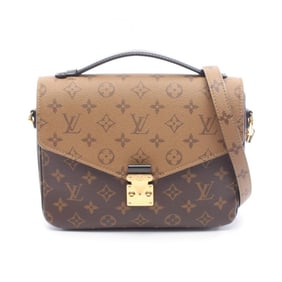 Louis Vuitton Metis MM Pochette Handbag, Coated Canvas and Leather, Monogram Reverse, Women's, Brown