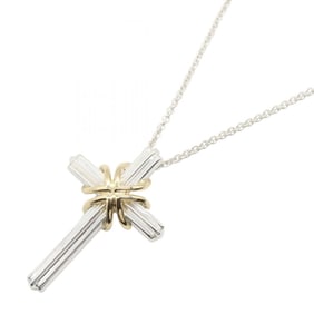 Tiffany & Co. Signature Cross Necklace, Necklace Jewelry, Silver 925, 18K (Yellow Gold), Men's,