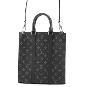 Louis Vuitton Monogram Eclipse Sac Plat Cross Handbag M46098 2-way Black