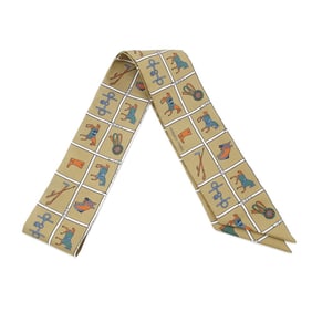 Hermès Twilly Scarf/Muffler, Horse Blanket, HERMES Silk Twill, 2022