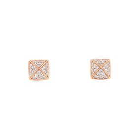 Hermes Hermès Clou d'H stud earrings, 48 diamonds, 0.2 carats total, 18K pink gold.