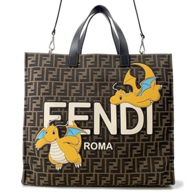 Fendi Fragment Zucca Tote Bag with Pokémon Collaboration Dragonite 8BH357, 2-Way Shoulder