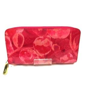 Louis Vuitton Vernis Ikat Flower Zippy Wallet Rose Andian M90019 Long Women's