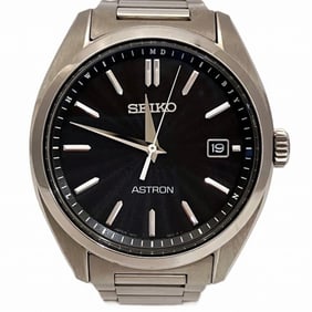 Seiko Astron SBXY033 Radio Solar Black Dial Watch Men's