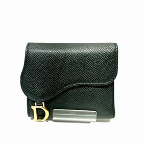 Christian Dior Saddle Leather Tri-Fold Wallet for Women