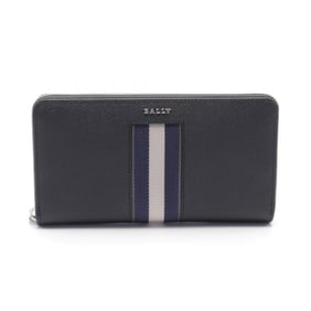 BALLY BALEN Round Long Wallet Leather Men's Black Navy White 6309716U901P