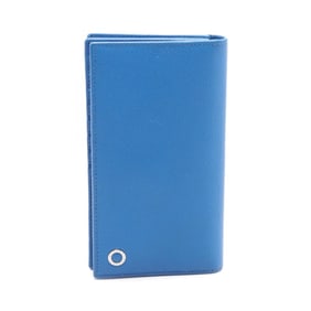 BVLGARI MAN Bi-fold Long Wallet Leather Men's Blue
