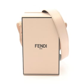 FENDI Box Shoulder Bag Leather Women's Pink 8BT339
