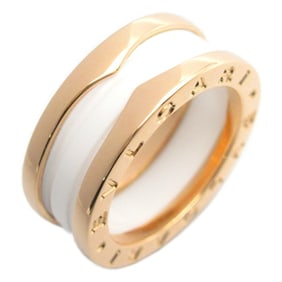 BVLGARI B-zero1 Ring, K18PG (pink gold), ceramic, women's, white