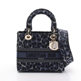 Christian Dior Dior LADY D-LITE handbag, canvas bag, women's, navy, black, blue