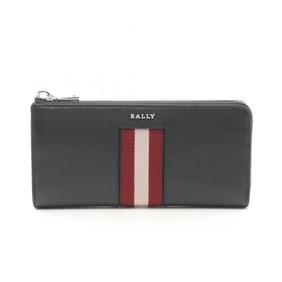 BALLY Round Long Wallet Leather Men's Black 6309717U901P