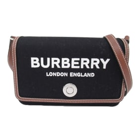 Burberry New Hampshire Shoulder Bag, Fabric, Leather, Women's, Black, 8055181