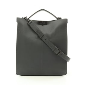 FENDI Peekaboo I See You Tote Bag Leather Men's Women's Grey 7VA528