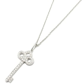 Tiffany & Co. Fleur de Liskey Diamond Necklace, Pt950 Platinum, Diamond, Women's, Clear