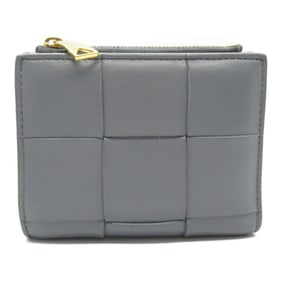 BOTTEGA VENETA Cassette Bi-fold Wallet, Lambskin (Sheepskin), Women's, Grey