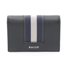 BALLY Business Card Holder/Card Case Leather Men's Black Navy Grey 6309705U901P