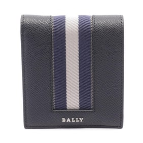 BALLY BRIBEL Bi-fold Wallet Leather Men's Black Navy White 6309720U901P