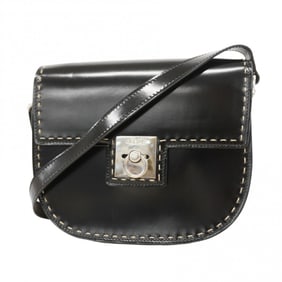 Celine shoulder bag leather black women's