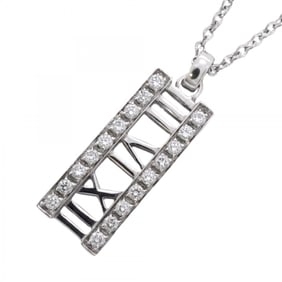 Tiffany Atlas Bar Necklace, 18K White Gold with Diamonds, Women's