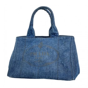 Prada Canapa Denim Navy Tote Bag for Women